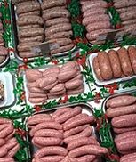 sausages on display